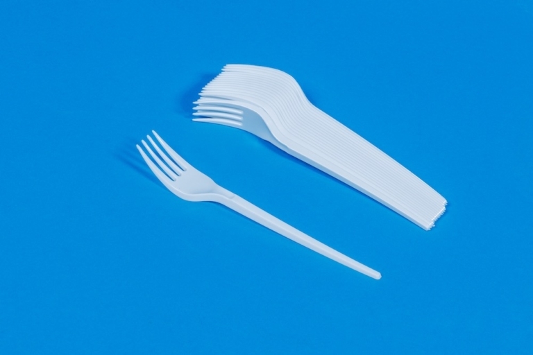 Photo Plastikgabel 165mm weiss PS 20×100 product